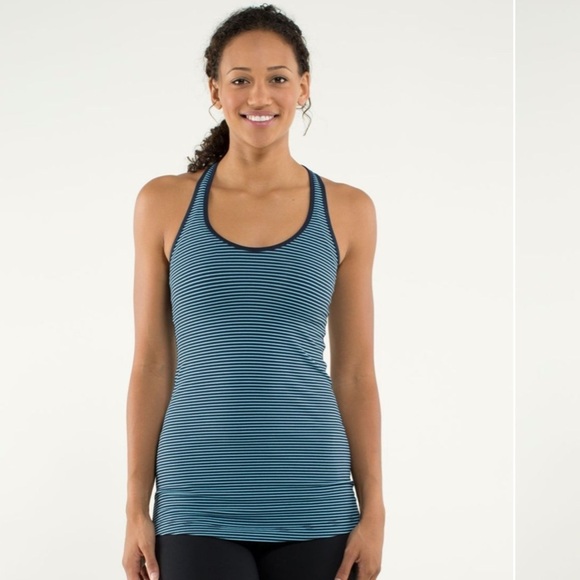 Lululemon | SOULCYCLE Cool Racerback In Hyper Stripe Blue Moon / Inkwell Size 8 - Picture 6 of 8